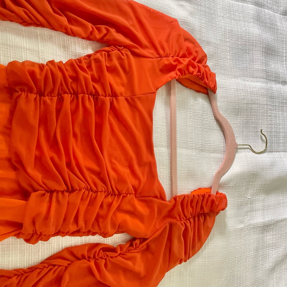 Mesh Panel Ruched Bodysuit - Picture 3 of 4